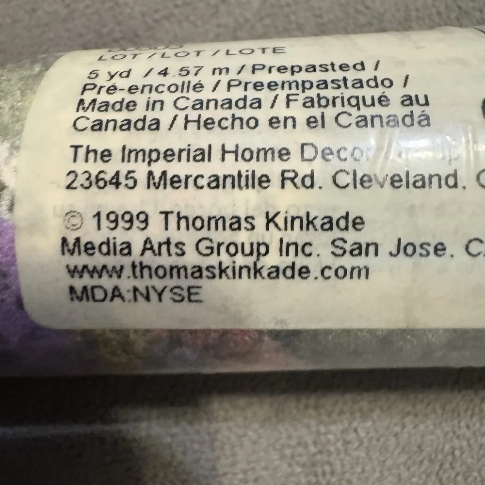 Thomas Kinkade Wall Boarder Painter of Light Prepasted 5 yds Imperial 1999 - New